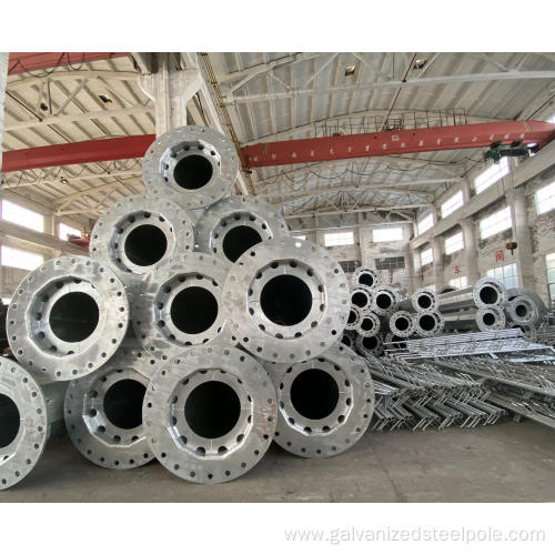 10KV Tensile Double Loop Electricity Transmission Steel Pole